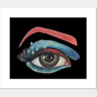 Patriotic Eye Makeup Posters and Art